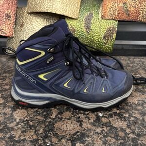 Salomon Mens X Ultra 2 Wide Mid GTX Shoe Mens 8.5 Gore Tex Blue Hiking Boots